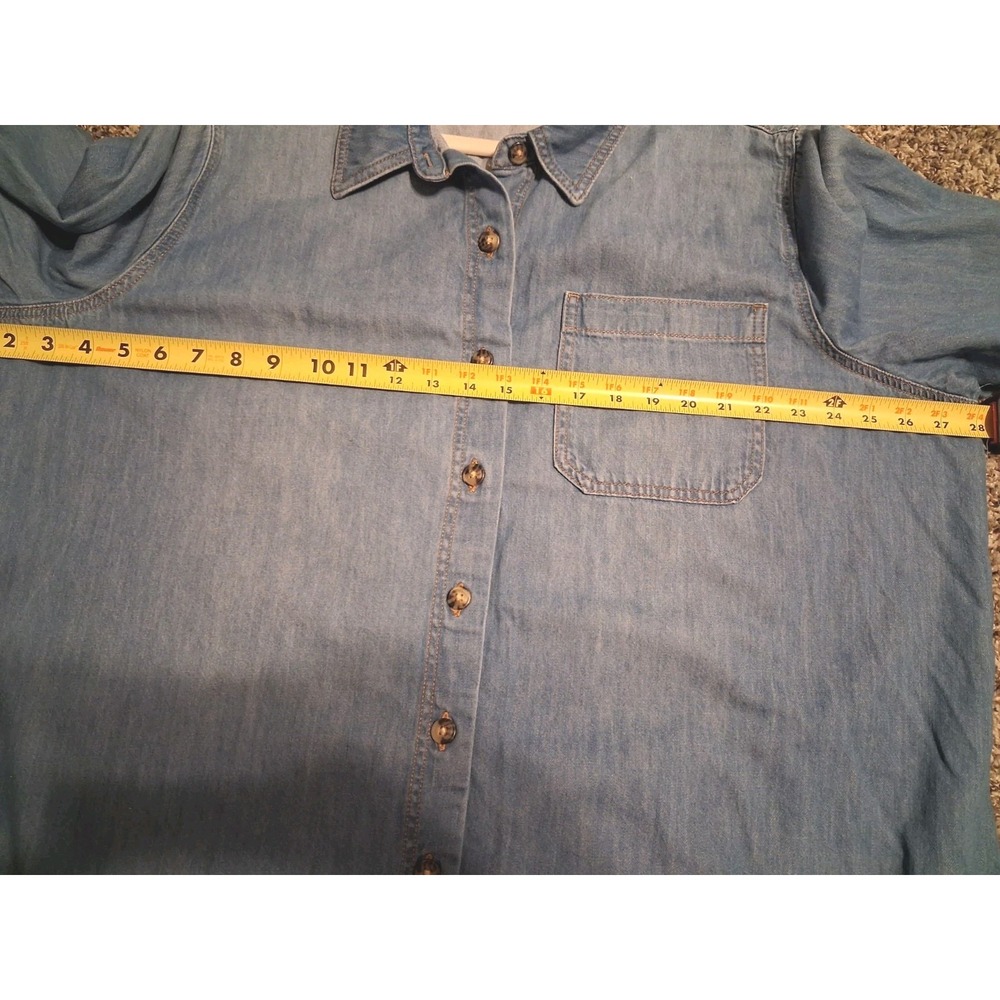 Lane Bryant Plus 3X 100% Cotton Chambray Denim Shirt Dress Belt Western Capsule - Picture 15 of 16
